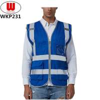 High quality reflective sefety vest blue