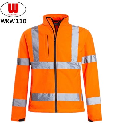 high quality reflective safety quilted ski jacket