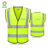 Hot sale  ENISO20471 high quality flashing led lighted safety reflective vest