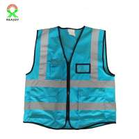 Wholesale class 2 safety vest with 4 pockets camo blue safety reflective jacket