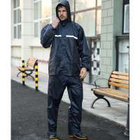 Oem Customized Wholesale Long Mens Pvc Reflective Traffic Motorcycle Raincoat Suit For Motorcycle Riders