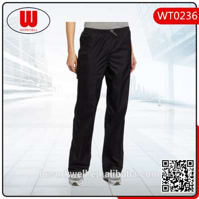 Women lightweight waterproof black rain over trousers / pants