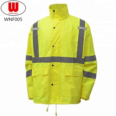 With reflective tapes safety raincoat