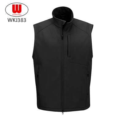 Soft shell fabric mens winter vest