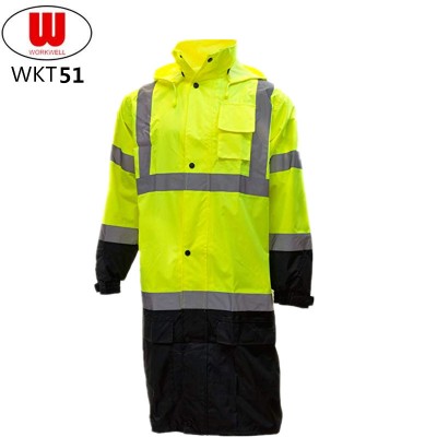 lime green men reflective rain jacket